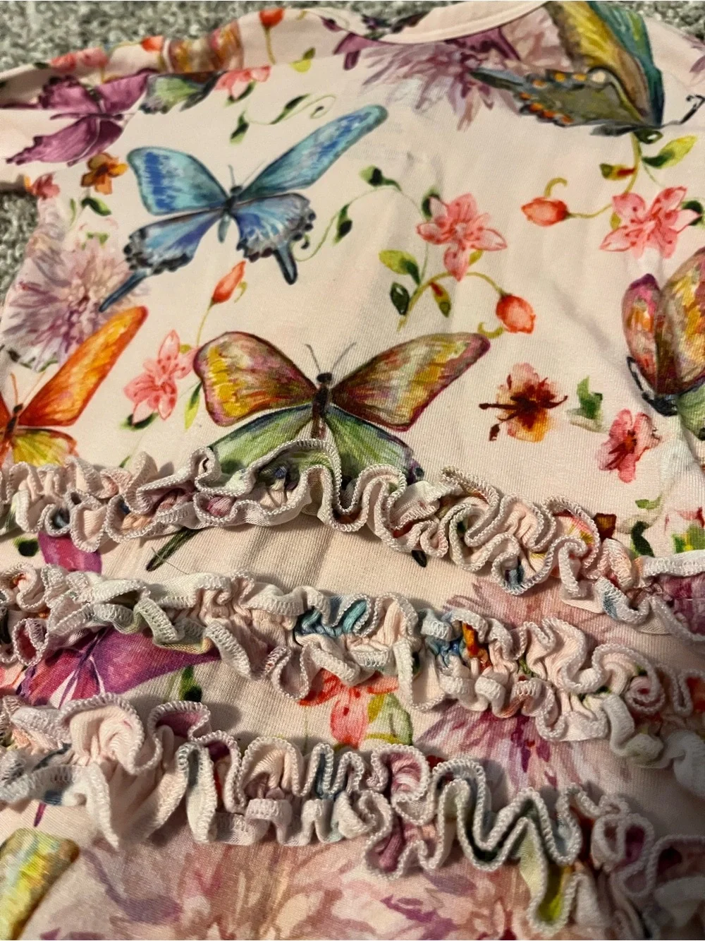 Posh Peanut Baby Girl Butterfly Ruffle Zipper Bamboo Pajama